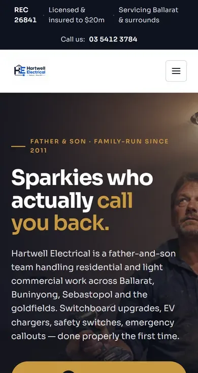 The same site on a phone