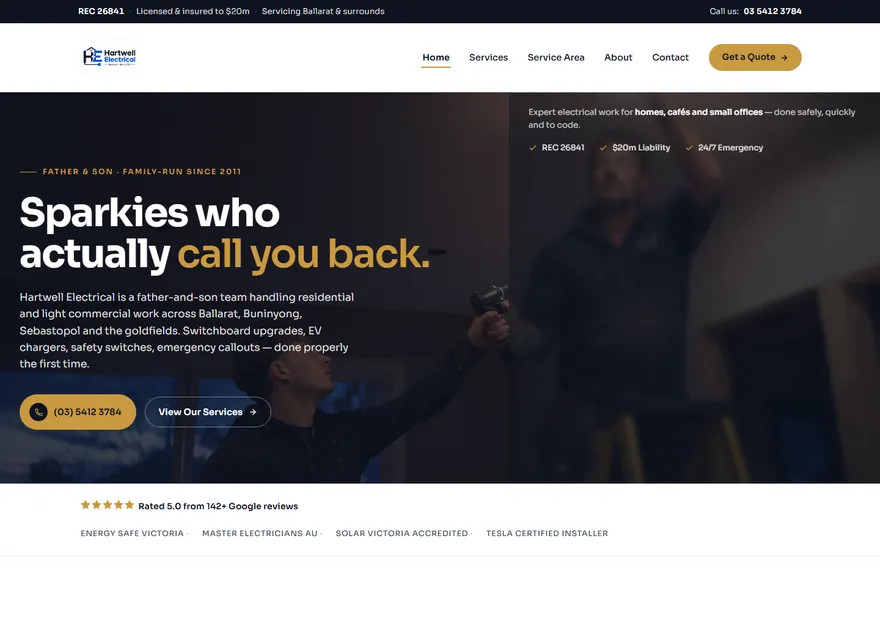 The Hartwell Electrical home page