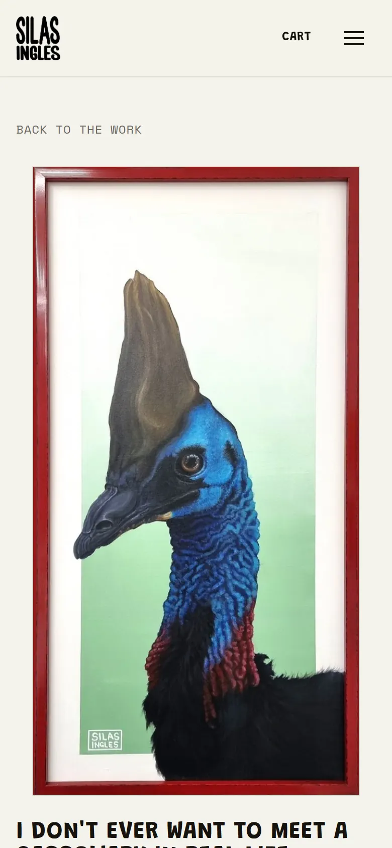 The same tall painting on a phone screen